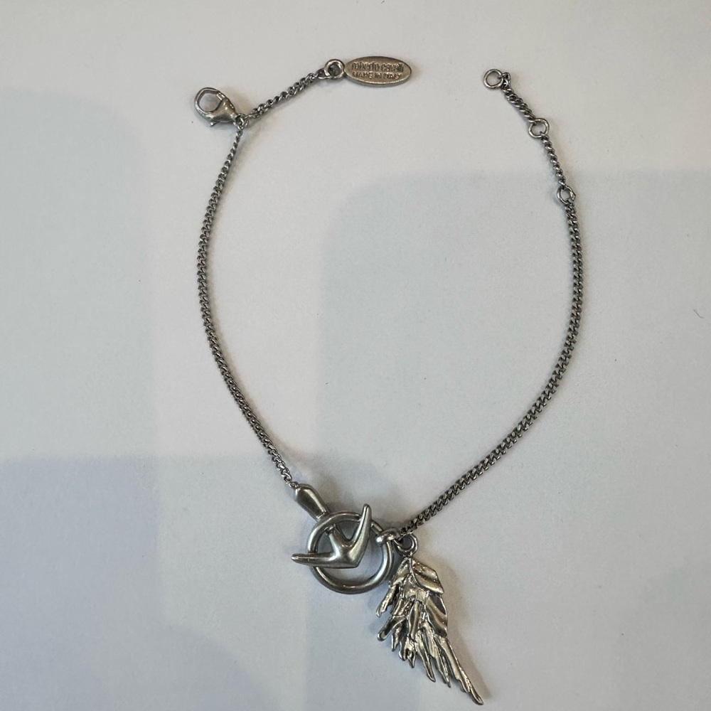 🆕 Roberto Cavalli Women's Chain Adjustable Anklet Braclet Anchor and Wing